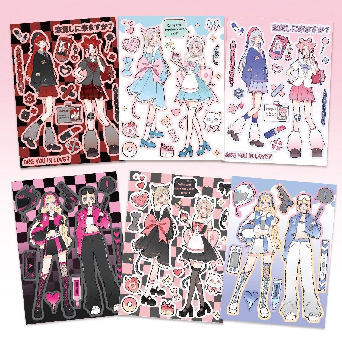 Anime sticker, y2k stickers, kpop toploader deco, kawaii photocards stickers