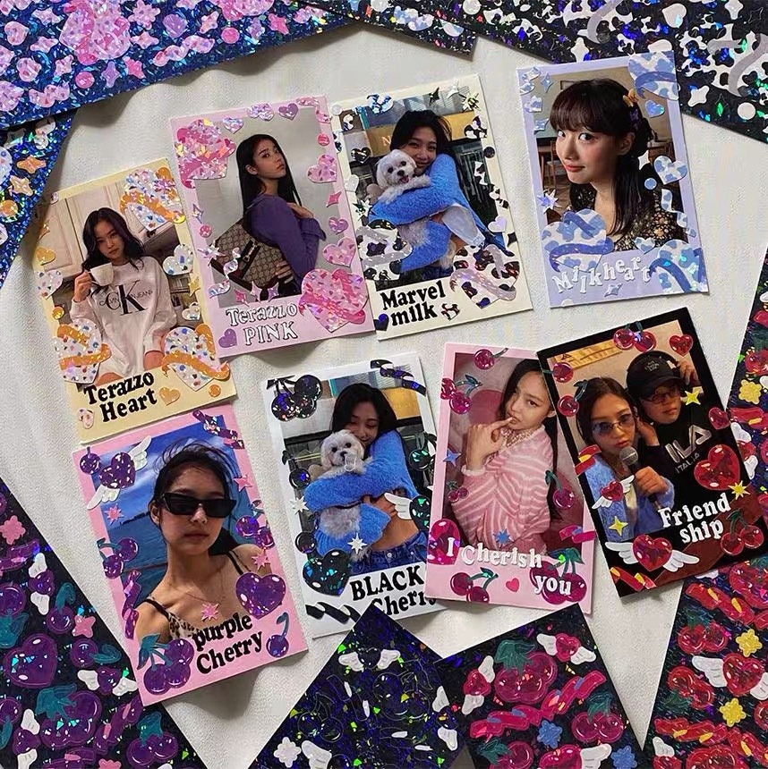 Kpop Toploader Sticker Sheet, Butterfly Cherry Stickers, Photocard Deco  Stickers 