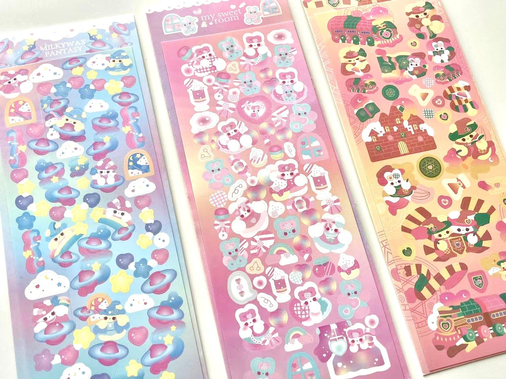 4PCS New Cute Deco Toploader Stickers Photocard Decor Scrapbooking Japanese  Korean Kawaii Stickers Decorative Sticker Kpop